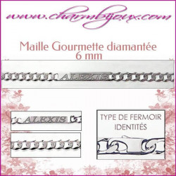 Bracelet Maille Gourmette 18 cm pour Homme Femme Enfant - Gravure prénom OFFERTE- Argent véritable 925000 garanti et prenom