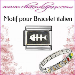 Motif arete de poisson blanc pour bracelet italien