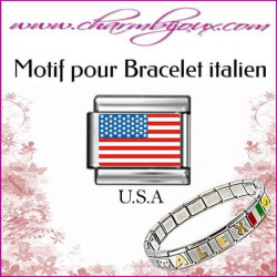 motif-drapeau-americain-pour-bracelet-italien-acier-italian-charm-bracelet