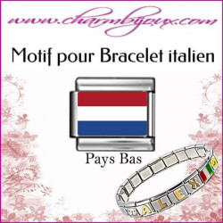 motif-drapeau-hollandais-pour-bracelet-italien-acier-italian-charm-bracelet