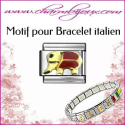  motif-eléphant-rouge-pour-bracelet-italien-acier-italian-charm-bracelet