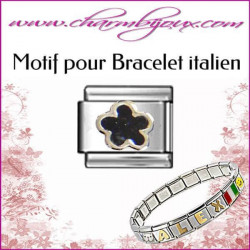  motif-fleur-noire-pour-bracelet-italien-acier-italian-charm-bracelet