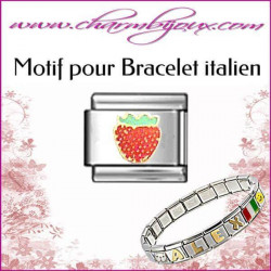  motif-fraise-pour-bracelet-italien-acier-italian-charm-bracelet