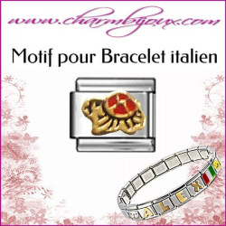 Maillon tortue Motif Italien pour bracelet italien en Acier   