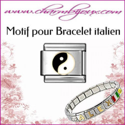 Maillon ying yang Motif Italien pour bracelet italien en Acier   