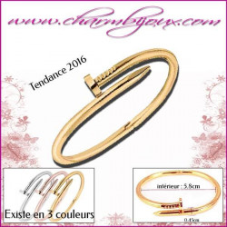 Bracelet forme Clou en Doré - Bracelet femme
