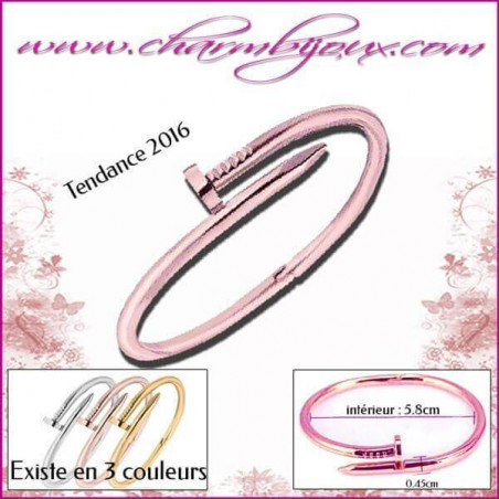 Bracelet forme Clou en Rosé - Bracelet femme