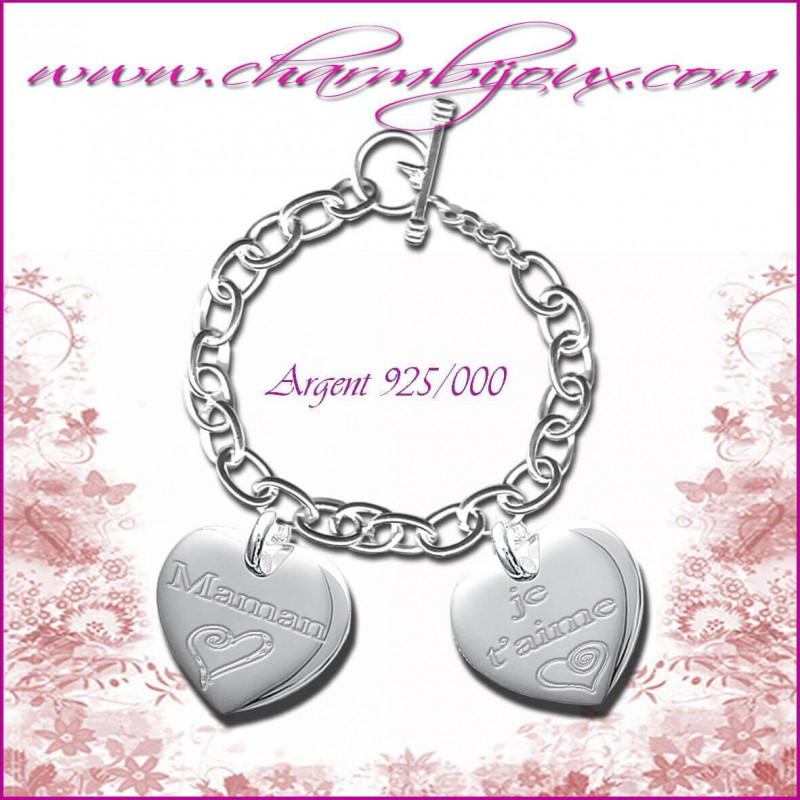 bracelet-charm-2-pendentifs-argent-coeur-droit-avec-gravure-2-photo-offerte-et-gravure-prenom-date