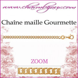 Chaîne maille Gourmette en plaque or 18 carats longueur 45 cm et 50 cm