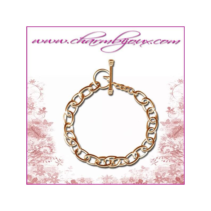 Bracelet en Plaqué or maille ronde pour accrocher charms