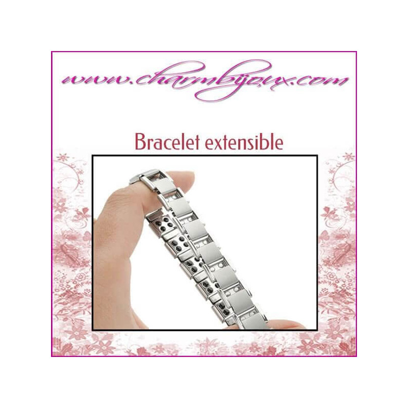 Bracelet Italien Inox avec Prenom OFFERT bracelet 6 lettres offertes Charmbijoux - 2